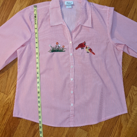 Vintage Distinct Striped Button Down Top Large - Picture 11 of 12